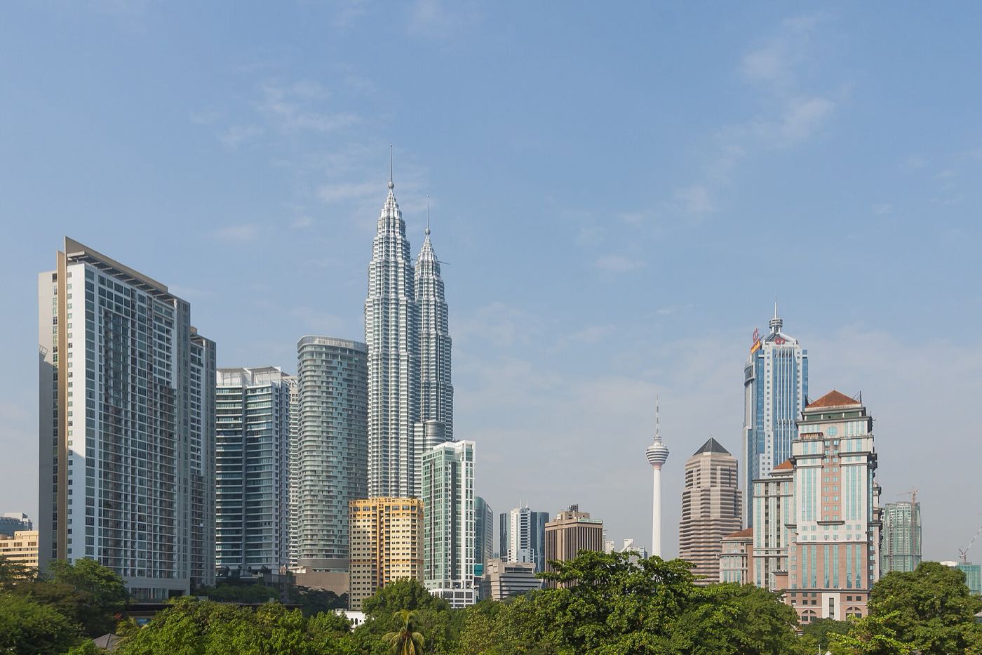 Kuala Lumpur skyline with the Petronas Twin Towers and KL Tower